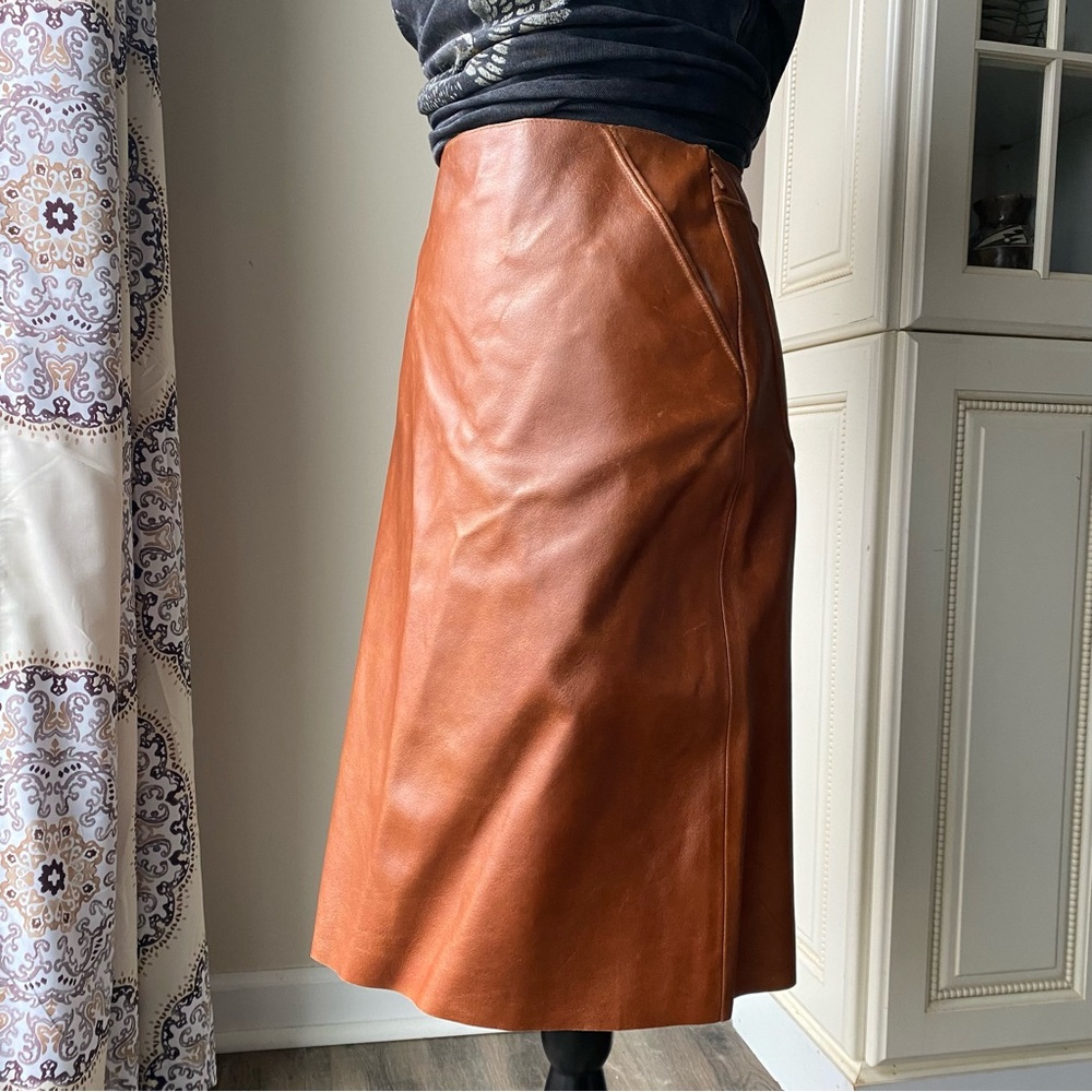 Anne Klein Western Leather Skirt - Picture 6 of 16